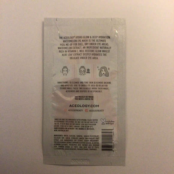 ACEOLOGY HYDRO GLOW EYE MASKS NWT - Picture 6 of 9